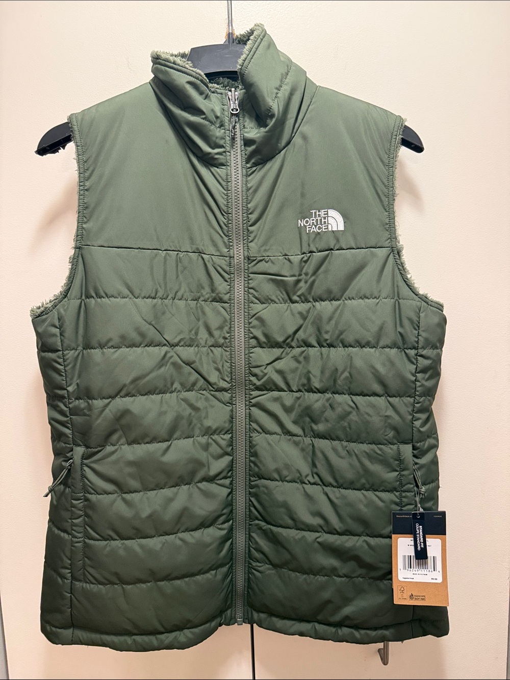 The North Face Olive Quilted Insulated Vest - Reversible - Picture 4 of 10